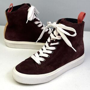 Rag & Bone High Top Sneakers Womens Size 39 (US 8.5 ) Burgundy Merlot Suede